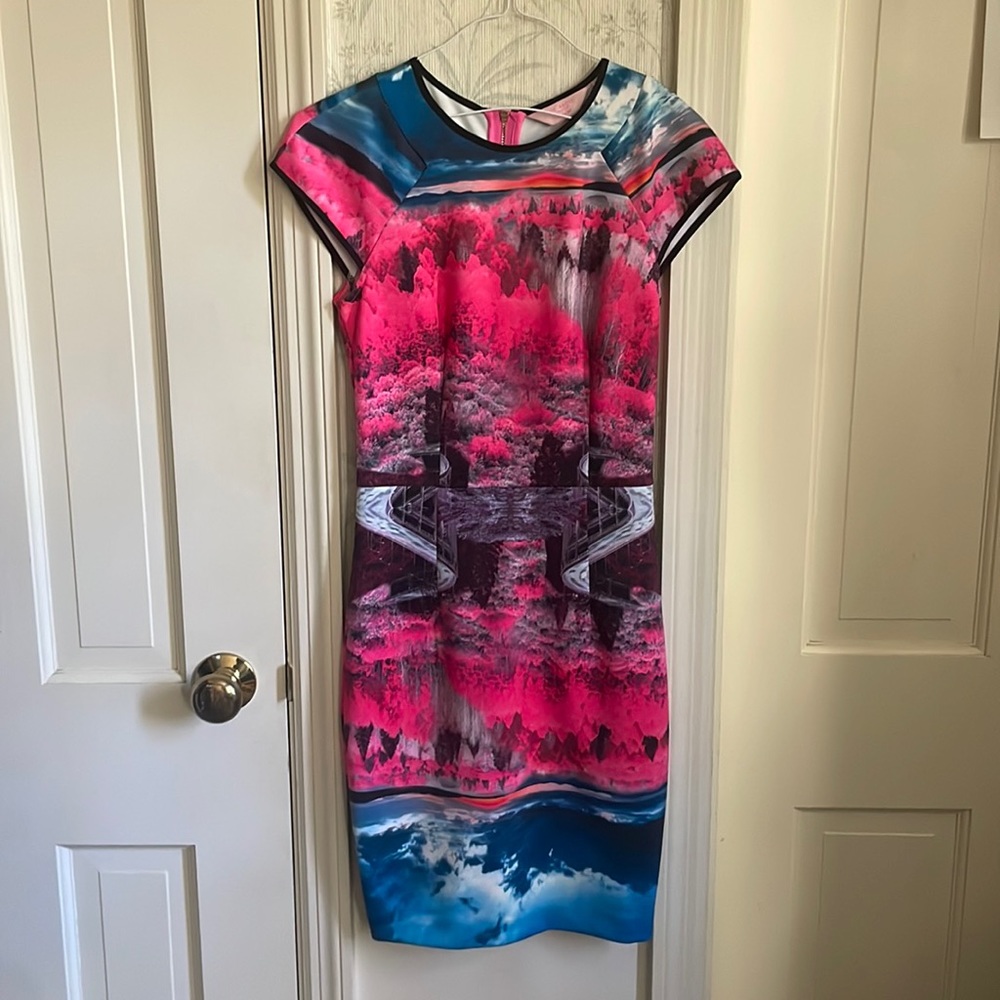 Ted Baker size 0 multi color cocktail dress
